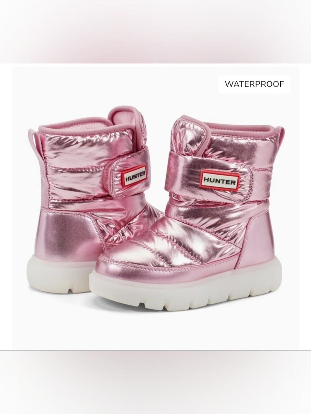 Hunter NWOB Kids' Waterproof Metallic Pink Snow Boots Size 6